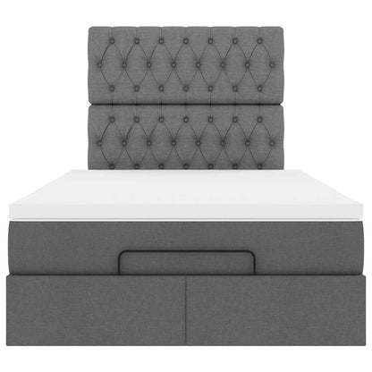 vidaXL Ottoman-Bett mit Matratze Dunkelgrau 120x190 cm Stoff