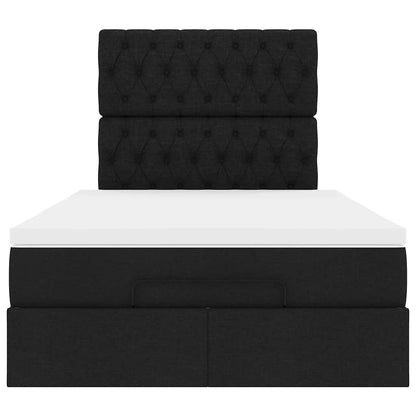 Ottoman-Bett mit Matratze Schwarz 120x190 cm Stoff