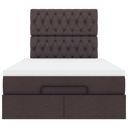 vidaXL Ottoman-Bett mit Matratze Dunkelbraun 120x190 cm Stoff