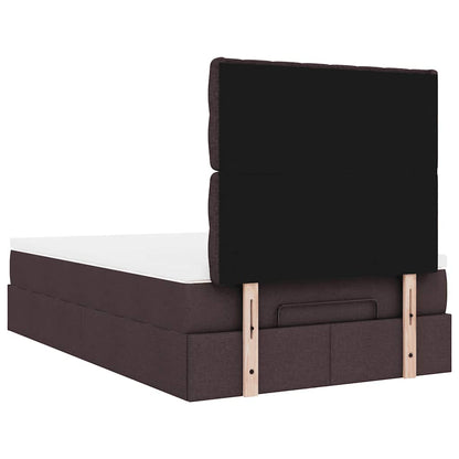 vidaXL Ottoman-Bett mit Matratze Dunkelbraun 120x190 cm Stoff
