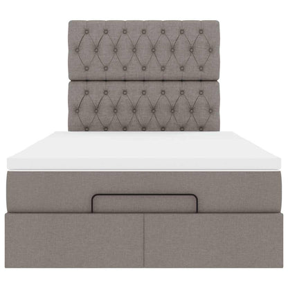 vidaXL Ottoman-Bett mit Matratze Taupe 120x190 cm Stoff