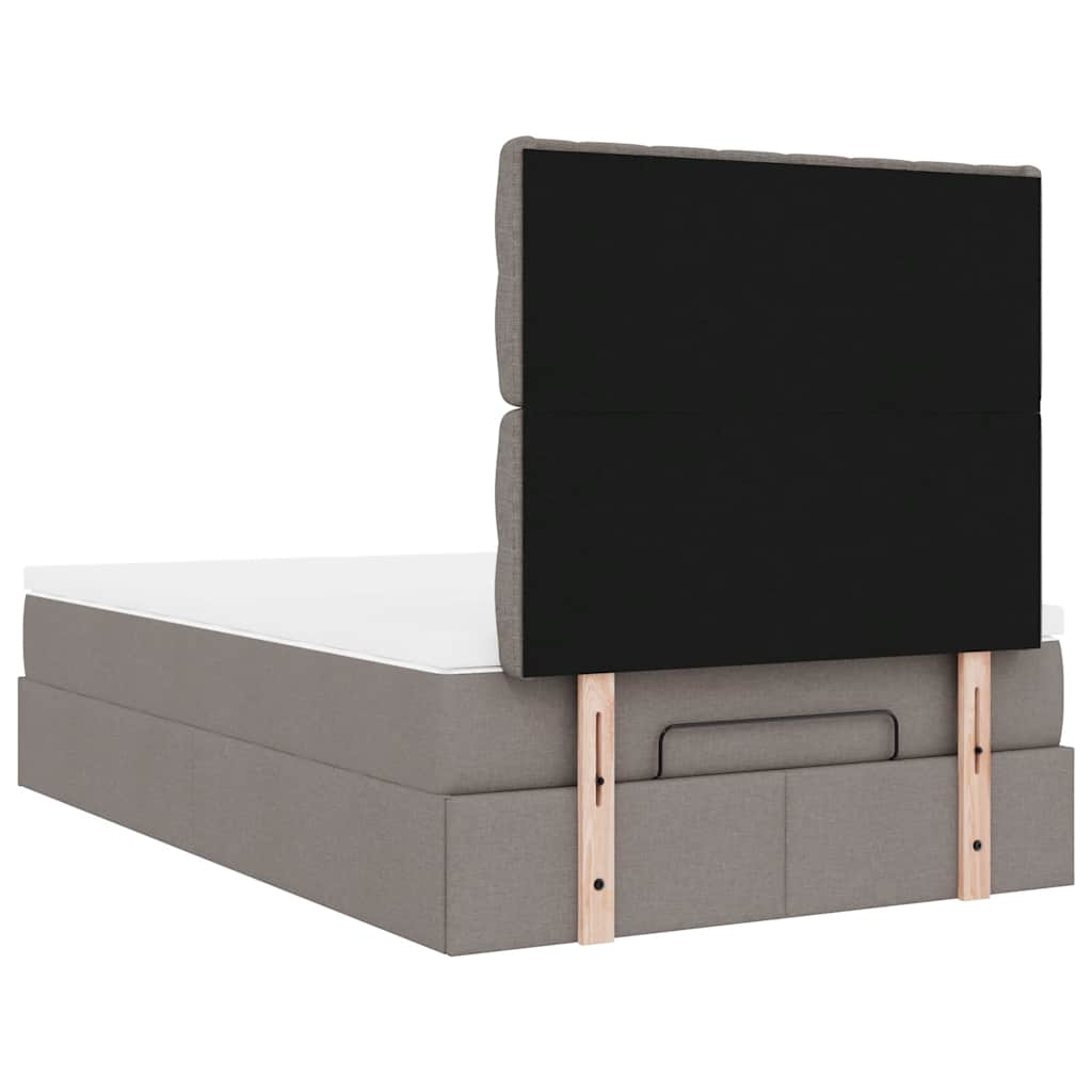 vidaXL Ottoman-Bett mit Matratze Taupe 120x190 cm Stoff