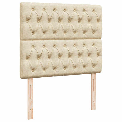 vidaXL Lit ottoman avec matelas Crème 120x190 cm Tissu