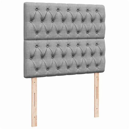 vidaXL Ottoman-Bett mit Matratze Hellgrau 120x200 cm Stoff