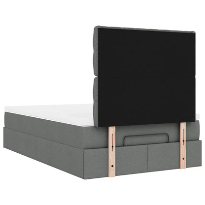 vidaXL Ottoman-Bett mit Matratze Dunkelgrau 120x200 cm Stoff
