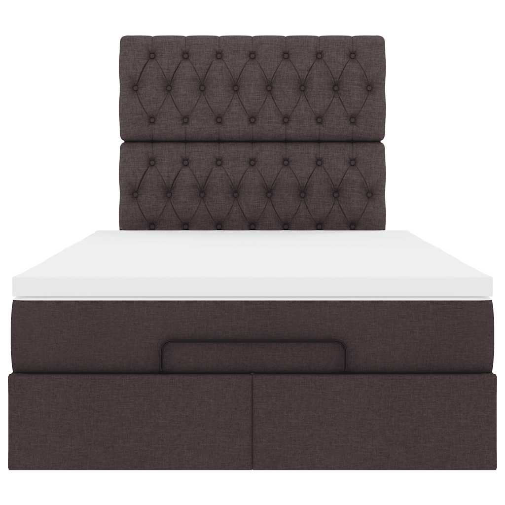 Ottoman-Bett mit Matratze Dunkelbraun 120x200 cm Stoff
