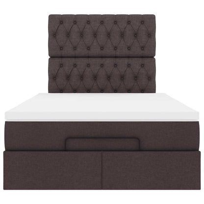 Ottoman-Bett mit Matratze Dunkelbraun 120x200 cm Stoff
