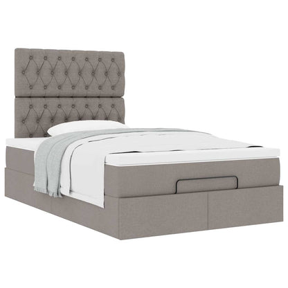 vidaXL Ottoman-Bett mit Matratze Taupe 120x200 cm Stoff