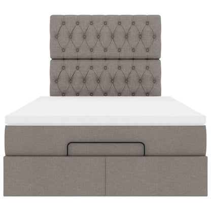 vidaXL Ottoman-Bett mit Matratze Taupe 120x200 cm Stoff