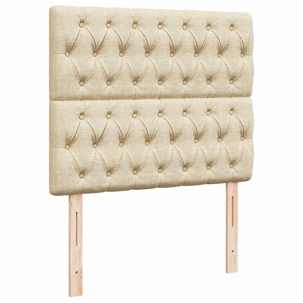 vidaXL Ottoman-Bett mit Matratze Creme 120x200 cm Stoff