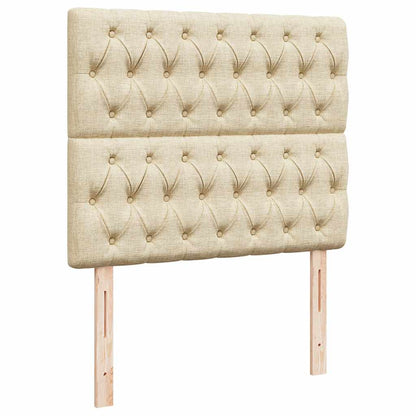 vidaXL Ottoman-Bett mit Matratze Creme 120x200 cm Stoff