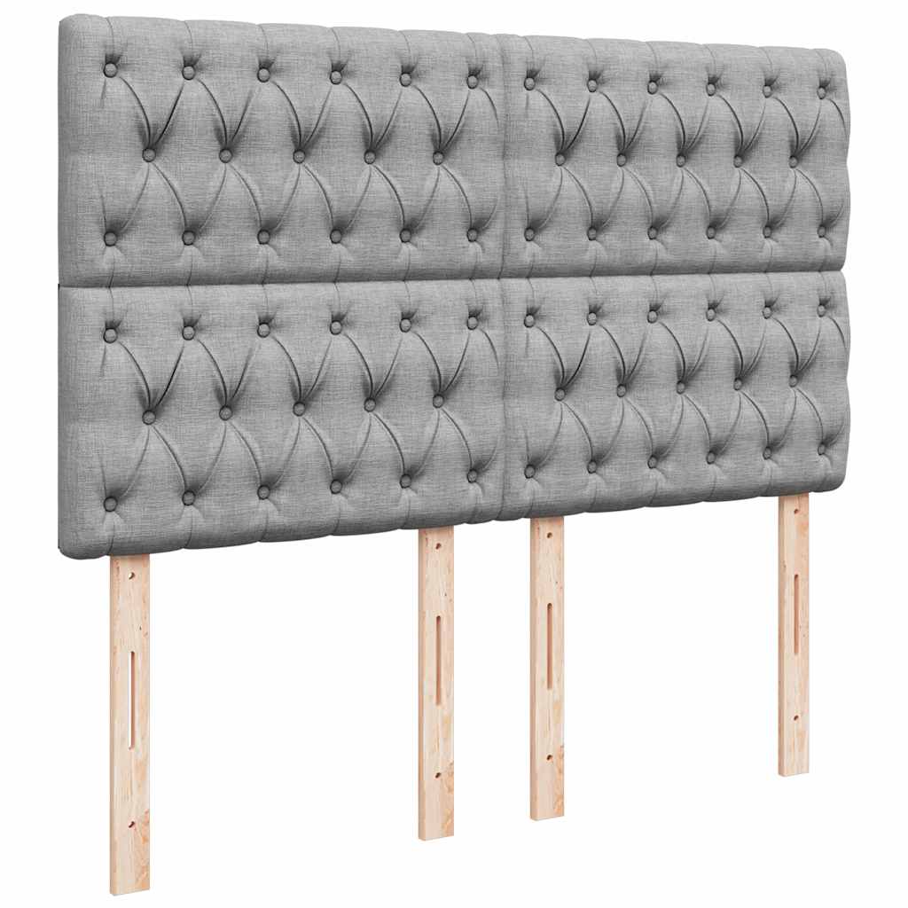 vidaXL Ottoman-Bett mit Matratze Hellgrau 140x190 cm Stoff