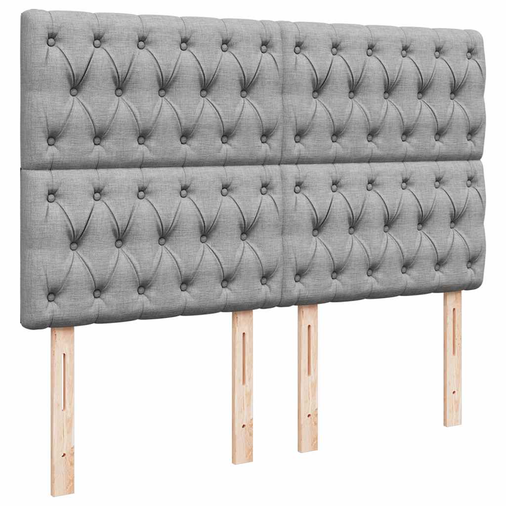 vidaXL Ottoman-Bett mit Matratze Hellgrau 140x200 cm Stoff