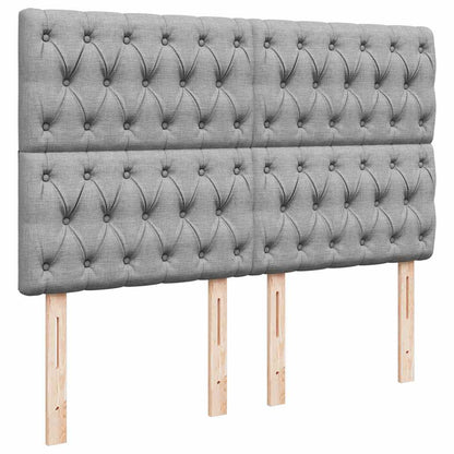vidaXL Ottoman-Bett mit Matratze Hellgrau 140x200 cm Stoff