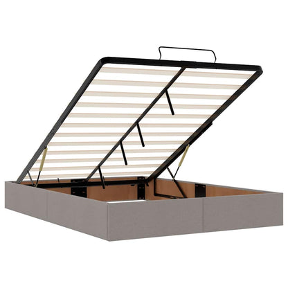 vidaXL Lit ottoman avec matelas Tissu taupe 140x200 cm