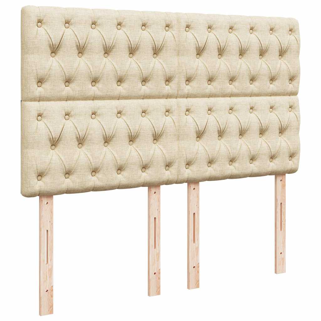 vidaXL Ottoman-Bett mit Matratze Creme 140x200 cm Stoff