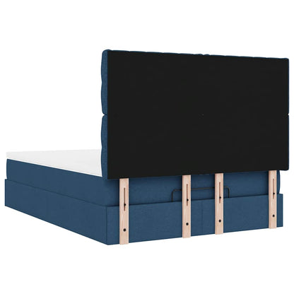vidaXL Lit ottoman avec matelas Tissu Bleu 140x200 cm