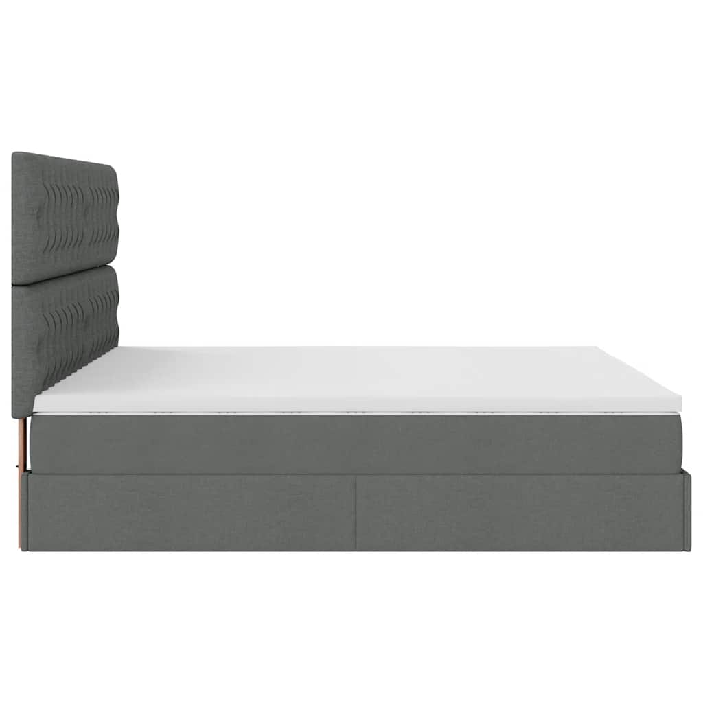 vidaXL Lit ottoman avec matelas gris foncé 180x200 cm tissu
