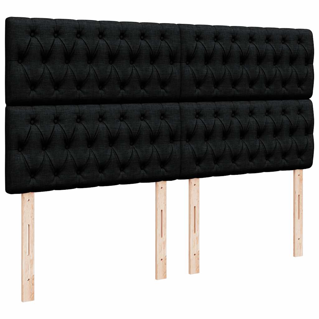 vidaXL Lit ottoman avec matelas Noir 180x200 cm Tissu