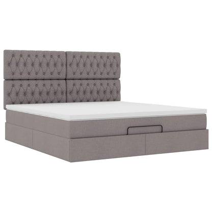 vidaXL Ottoman-Bett mit Matratze Taupe 180x200 cm Stoff