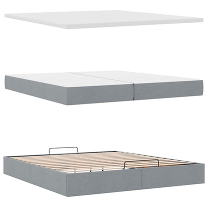 vidaXL Lit Ottoman avec matelas Gris foncé Tissu 200x200 cm