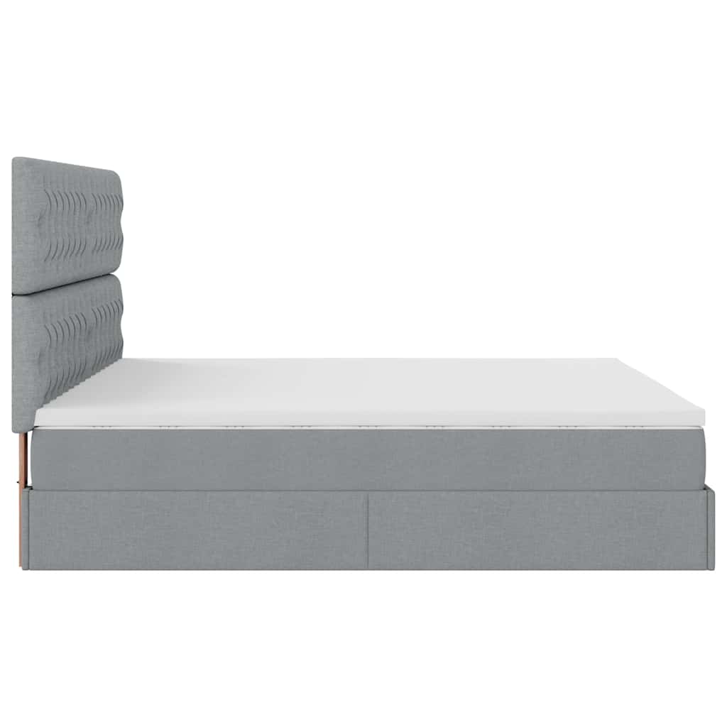 vidaXL Lit Ottoman avec matelas Gris foncé Tissu 200x200 cm