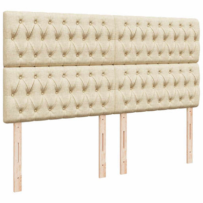 vidaXL Lit-coffre avec matelas Crème 200x200 cm Tissu