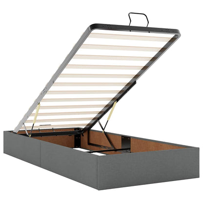 vidaXL Lit ottoman avec matelas gris foncé 90x190 cm en tissu