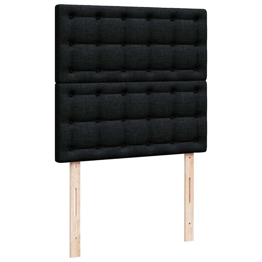 vidaXL Ottoman-Bett mit Matratze Schwarz 90x190 cm Stoff