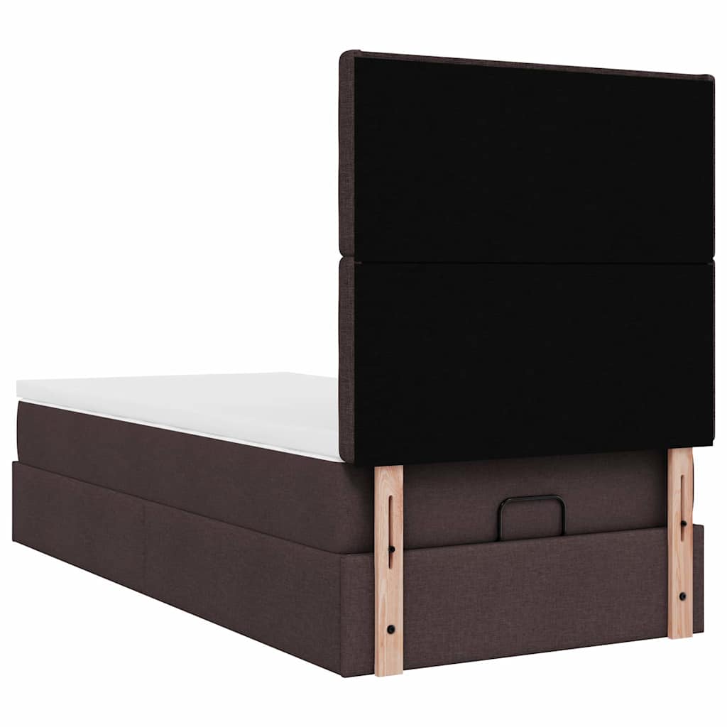vidaXL Ottoman-Bett mit Matratze Dunkelbraun 90x200 cm Stoff