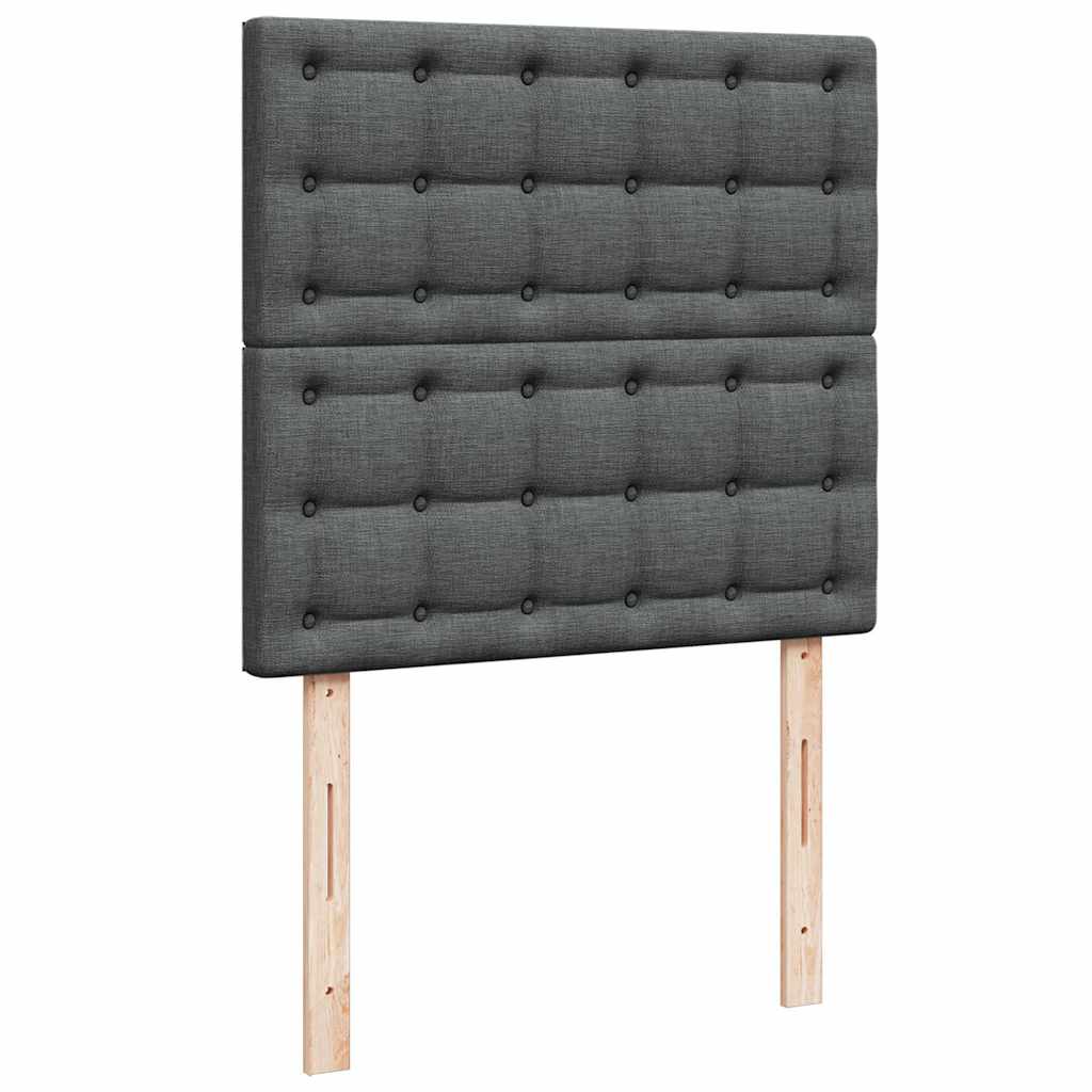 vidaXL Lit Ottoman avec matelas Gris foncé 100x200 cm Tissu