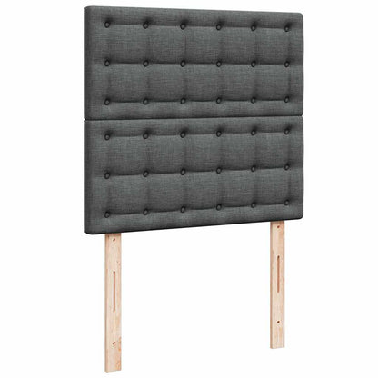 vidaXL Lit Ottoman avec matelas Gris foncé 100x200 cm Tissu