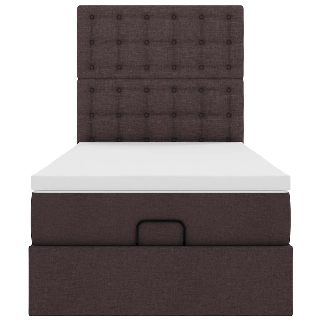 vidaXL Ottoman-Bett mit Matratze Dunkelbraun 100x200 cm Stoff