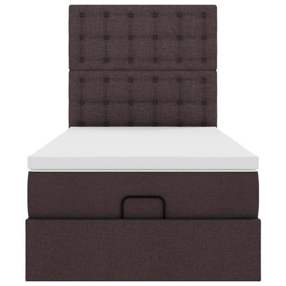 vidaXL Ottoman-Bett mit Matratze Dunkelbraun 100x200 cm Stoff