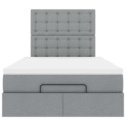 vidaXL Ottoman-Bett mit Matratze Hellgrau 120x190 cm Stoff
