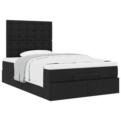 vidaXL Lit ottoman avec matelas Tissu noir 120x190 cm