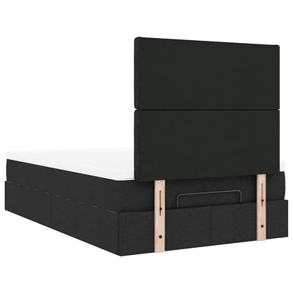 vidaXL Lit ottoman avec matelas Tissu noir 120x190 cm
