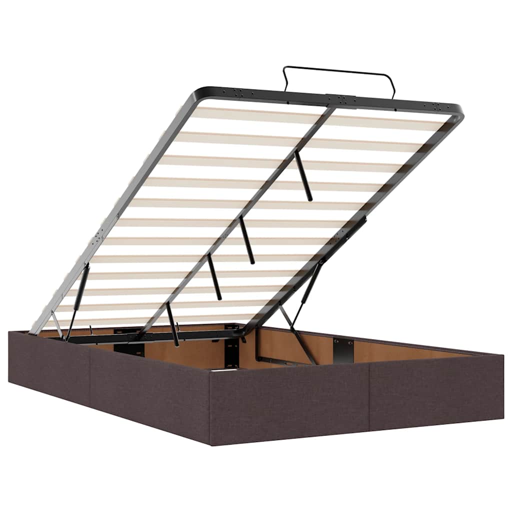 vidaXL Ottoman-Bett mit Matratze Dunkelbraun 120x190 cm Stoff