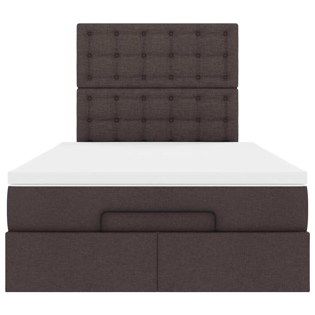 vidaXL Ottoman-Bett mit Matratze Dunkelbraun 120x190 cm Stoff