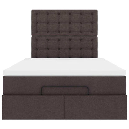 vidaXL Ottoman-Bett mit Matratze Dunkelbraun 120x190 cm Stoff