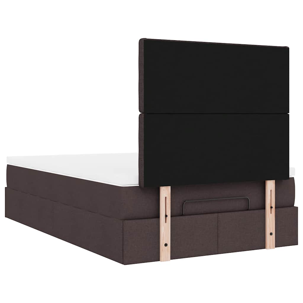 vidaXL Ottoman-Bett mit Matratze Dunkelbraun 120x190 cm Stoff
