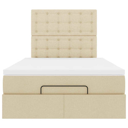 vidaXL Lit ottoman avec matelas crème 120x190 cm Tissu