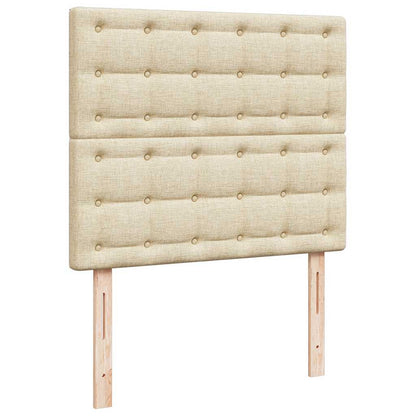 vidaXL Lit ottoman avec matelas crème 120x190 cm Tissu