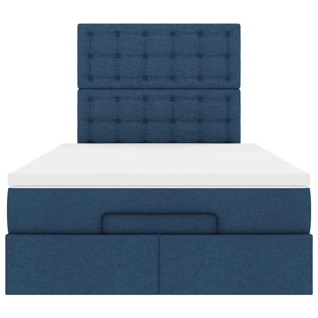 vidaXL Ottoman-Bett mit Matratze Blau 120x190 cm Stoff