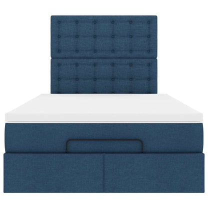 vidaXL Ottoman-Bett mit Matratze Blau 120x190 cm Stoff