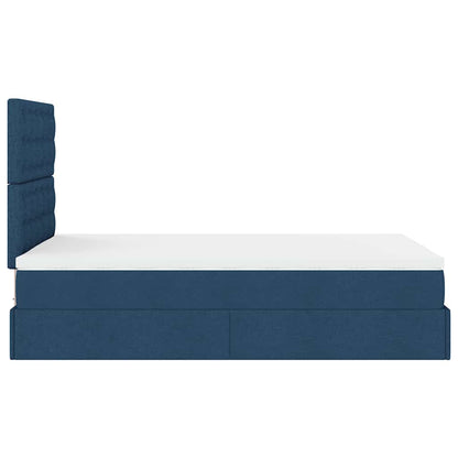 vidaXL Ottoman-Bett mit Matratze Blau 120x190 cm Stoff