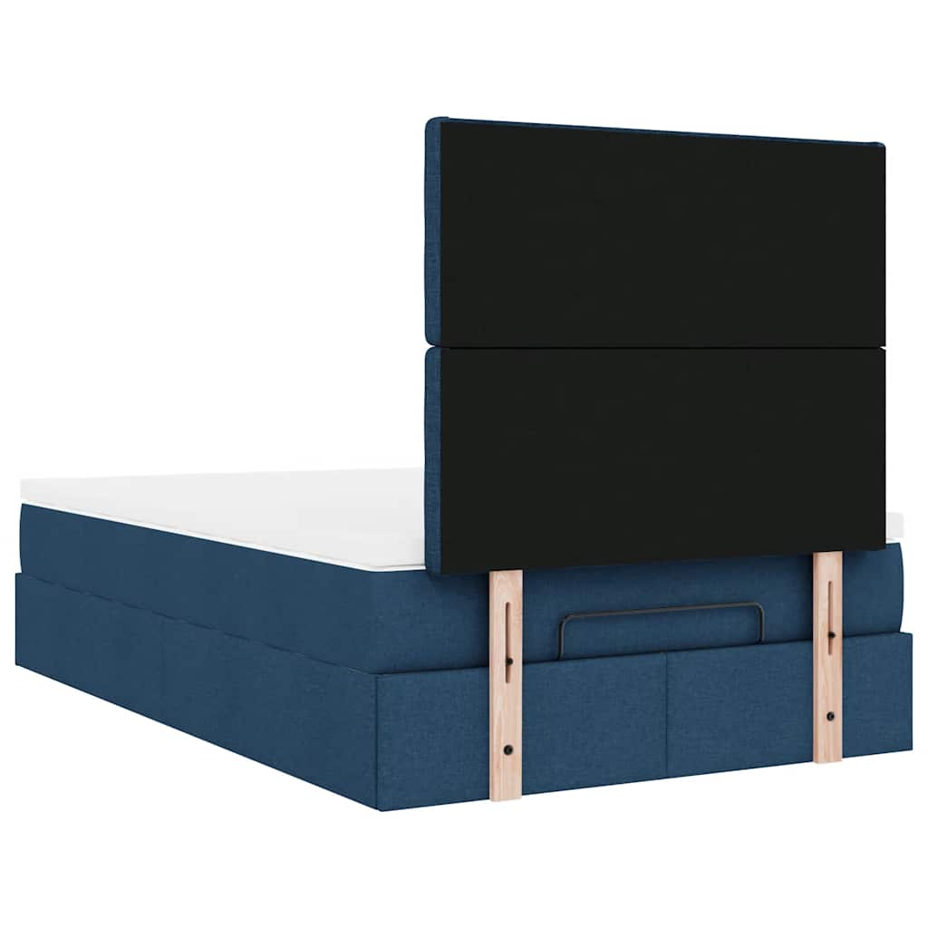 vidaXL Ottoman-Bett mit Matratze Blau 120x190 cm Stoff