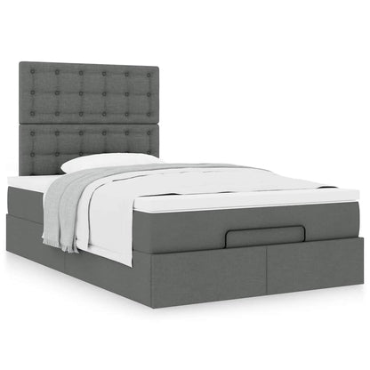vidaXL Lit ottoman avec matelas gris foncé 120x200 cm tissu