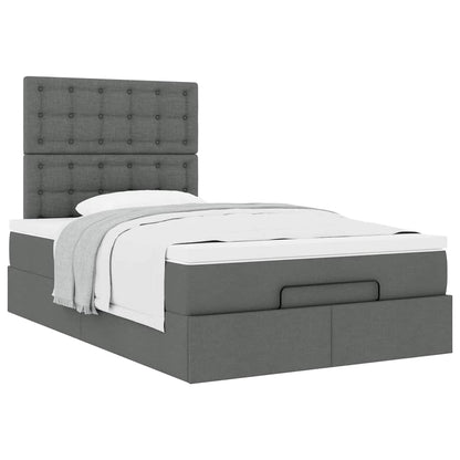 vidaXL Lit ottoman avec matelas gris foncé 120x200 cm tissu