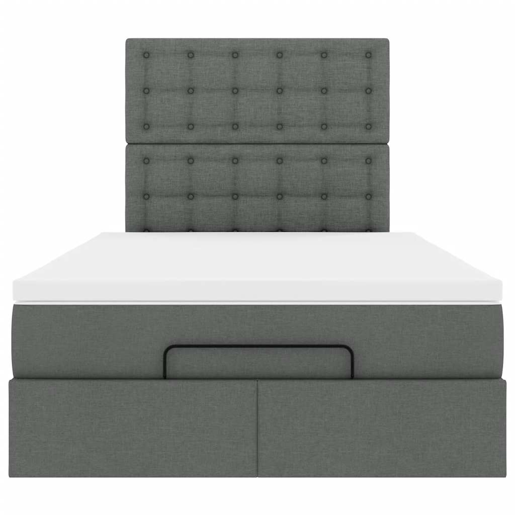 vidaXL Lit ottoman avec matelas gris foncé 120x200 cm tissu